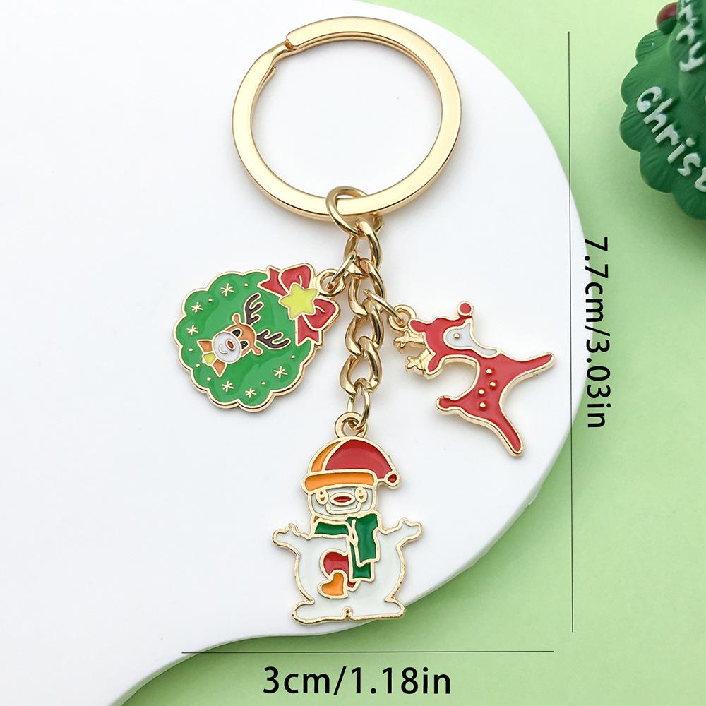Exquisite Christmas Keychain: Santa, Reindeer, Gift Box, and Bell Ornaments Pendant