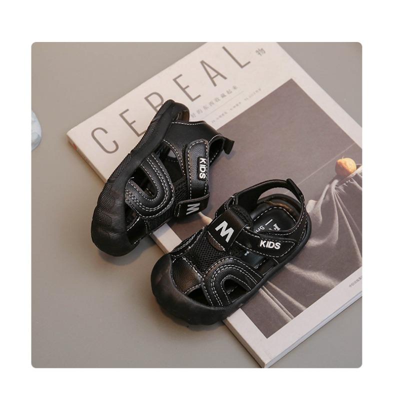 Toddler Baby Boy Closed Toe Anti Kick Non Slip Soft Sole Walking Sandals