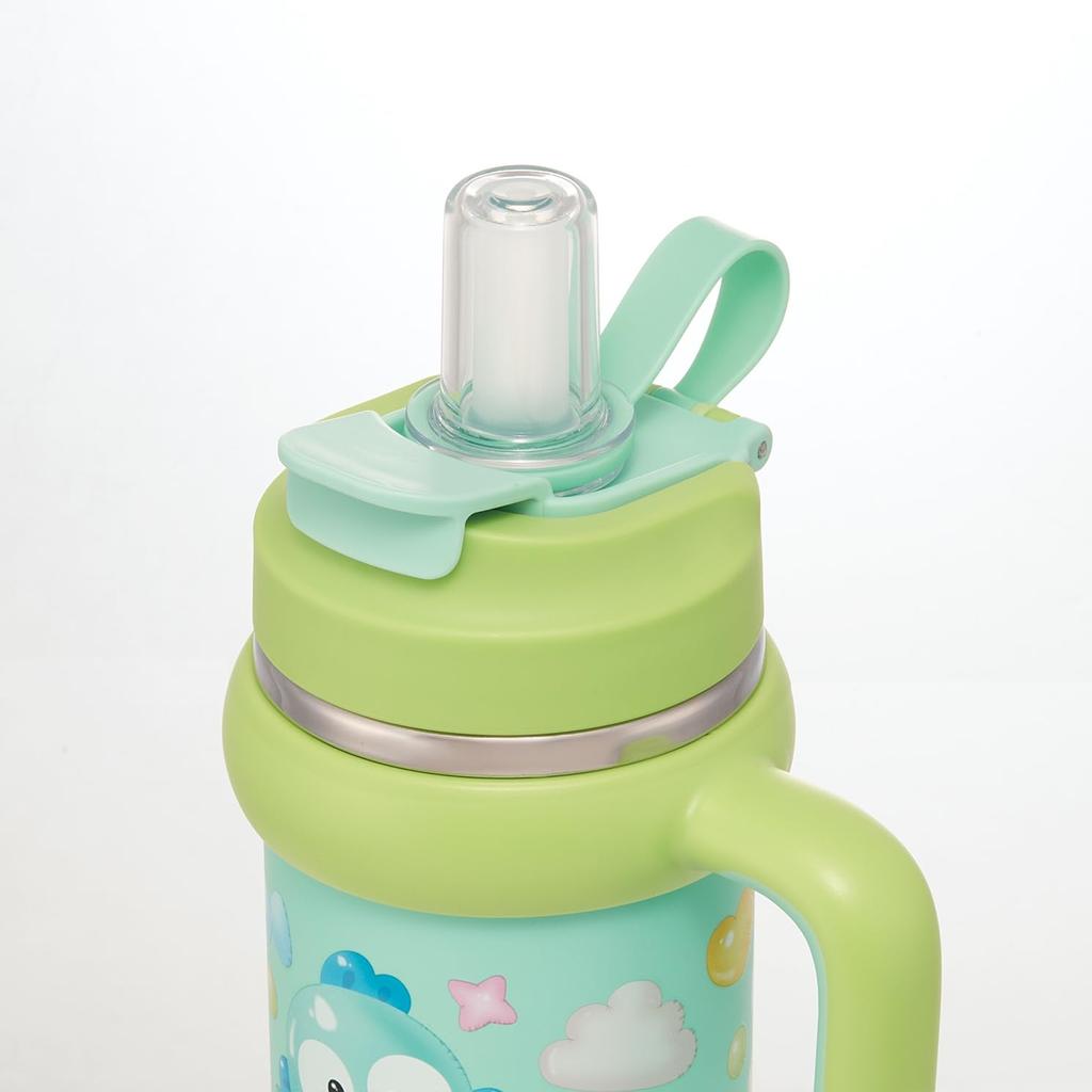 Skater Straw with Direct Sanrio Hangyodon Puffy Balloon Tumbler, 830ml, Insulated, Cold/Hot, Handle, 2-Way, Drinking, Design, STSTB9-A