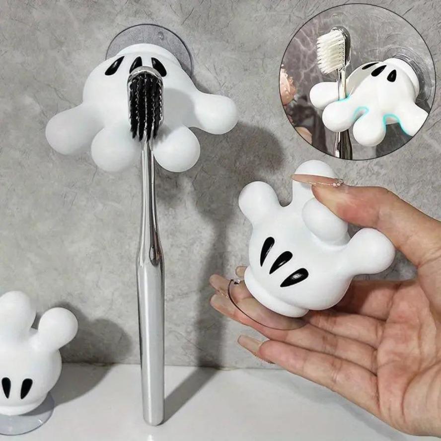 Cartoon Palm Tree Suction Cup Bathroom Waterproof Toothbrush Towel Rack Multifunctional Data Cable Storage Hook