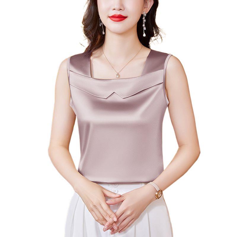 Plus Size Satin Camisole - New Summer Style Sleeveless Outerwear & Innerwear Top for Women