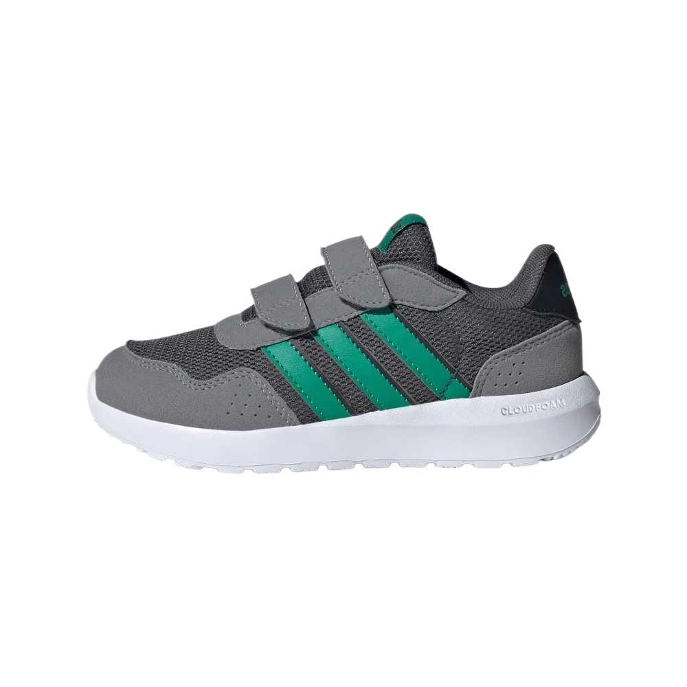 Adidas Abrasion Resistant Low Top Kids Lifestyle Shoes Dark Gray Lawn Green Gray Kids  Sneakers JH6217 33