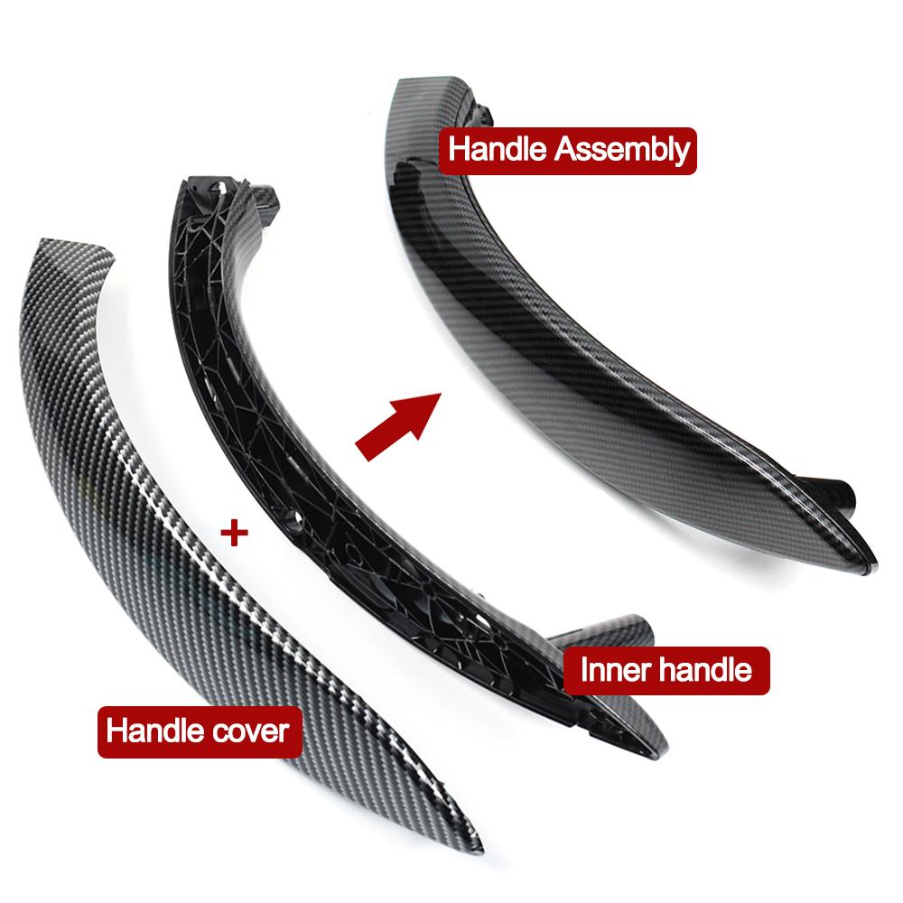 Carbon Fiber Car Interior Door Handle with Outer Cover Set Replacement For BMW 3 3GT 4 Series F30 F80 F31 F32 F33 F34 F35 F36