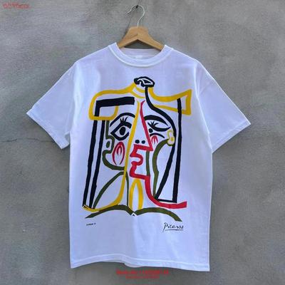 Rolig T-shirt 93 Pablo Picasso Konst T-shirt Vintage Grafiskt Tryck Avslappnad Man Mode Topp För Vardagsbruk Avslappnad Streetwear Unisex