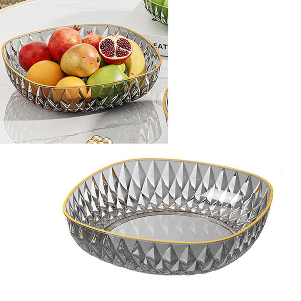 Fruit Bowl Light Luxury Plastic Round Candy Fruit Nut Snack Plate for Living Room Coffee Table