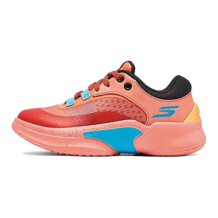 Skechers Skx Court Hype Удобные Универсальные Нескользящие Прочные Низкие Детские Баскетбольные Кроссовки Детские кроссовки Оранжево-Красный 406069L-ORMT 28.5