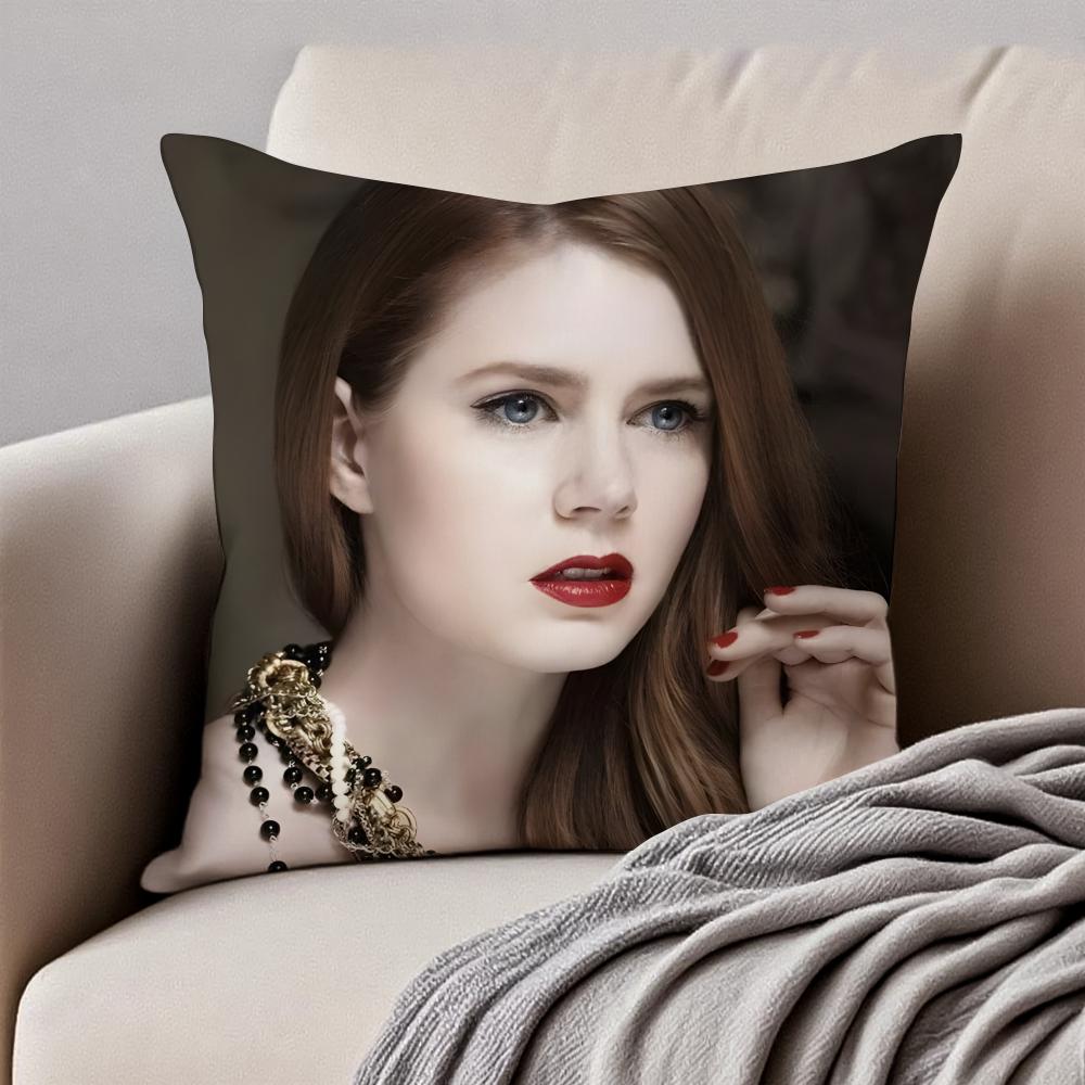 AAmy Adams Cushion Cover Pillowcase Antidustmite Invisible Zipper Short Plush Sofa Cushion