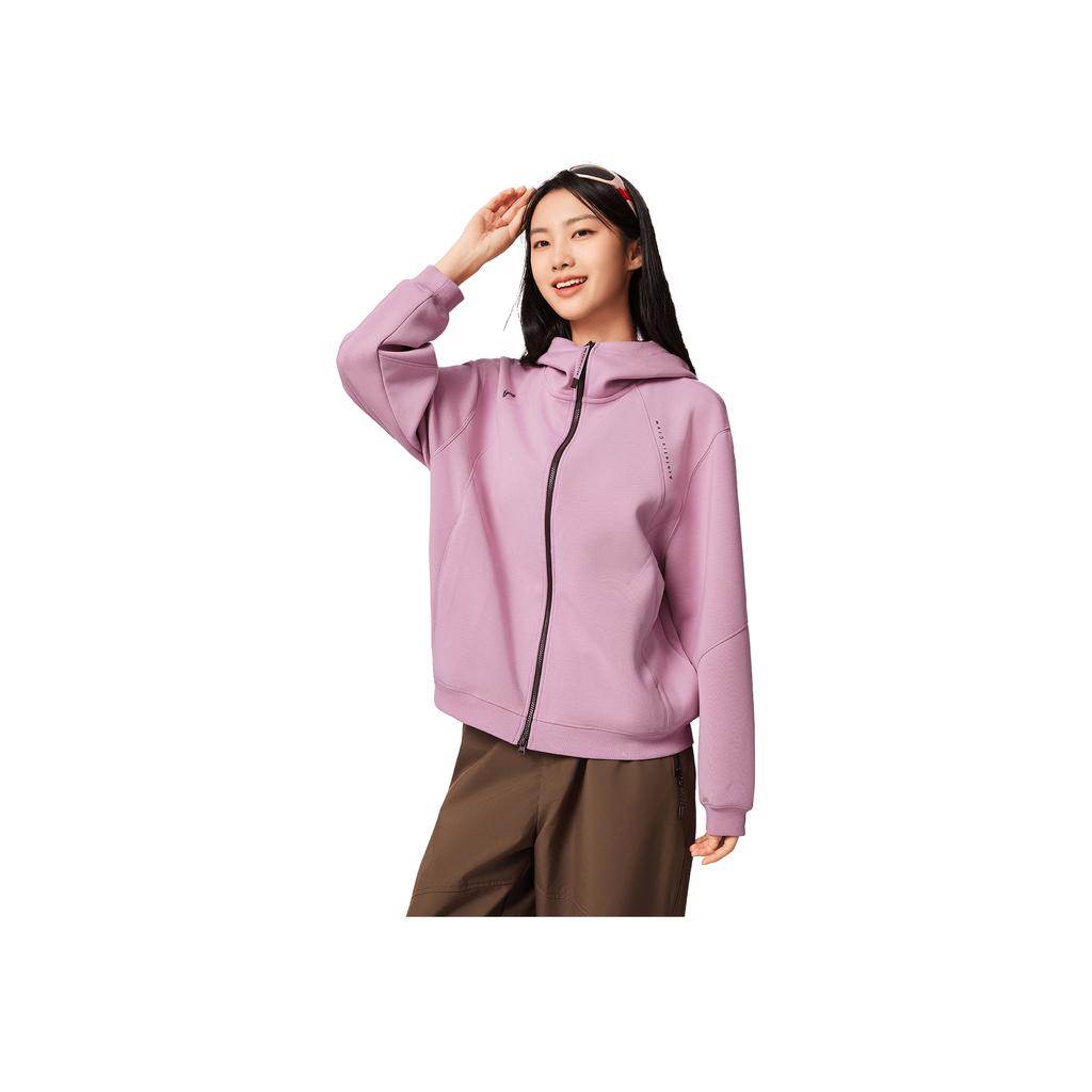 Li-Ning Fitness Series Hooded Logo Zip Jacket Women Jackets AWDVC32-6