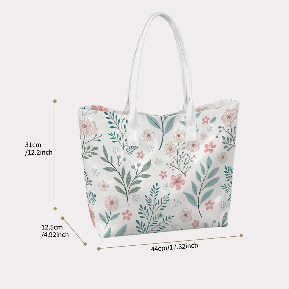 Floral Print Tote Bag for Women Casual Daily Use Portable Shoulder Bag