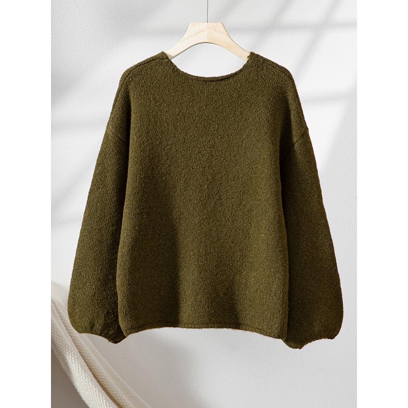 Autumn Women V-Neck Ruffles Sweater Long Sleeve Knitted Bottoming Flower Printing Pullovers Women Casual Sweater Winter