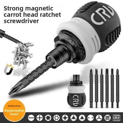 Manual Ratchet Screwdriver Cross One-word Screwdriver Batch Multifunctional Screwdriver with Magnetic Plum Blossom Screwdriver