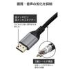 ELECOM Displayport Cable 1.2 Standard 2m 4K@60Hz DP to DP Nylon Mesh Heavy Duty Transmits Audio Signals 21.6Gbps High Speed ??Computer/Display/Project