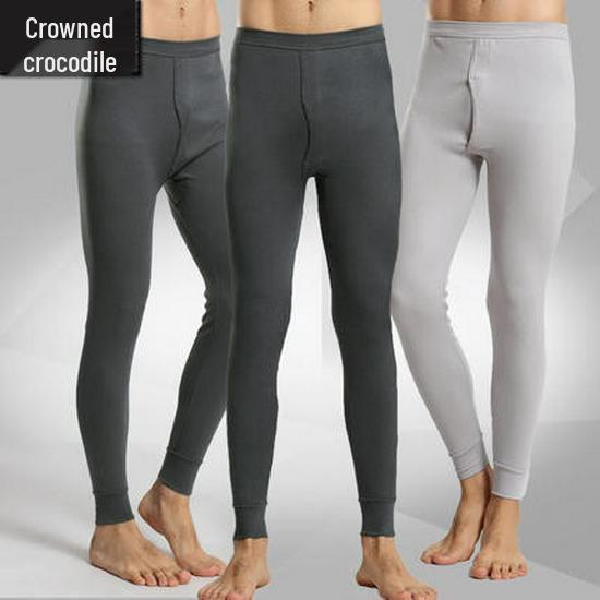 

Мужские термохлопковые брюки больших размеров прилегающего силуэта - Теплый базовый слой для осени и зимы 6XL светло-серый