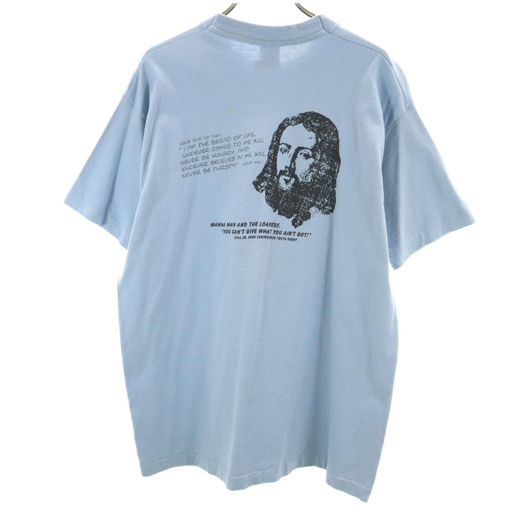 FRUIT OF THE LOOM 90s Old USA made Jesus Christ Short sleeve Jesus Single Stitch T-shirt Men's Used