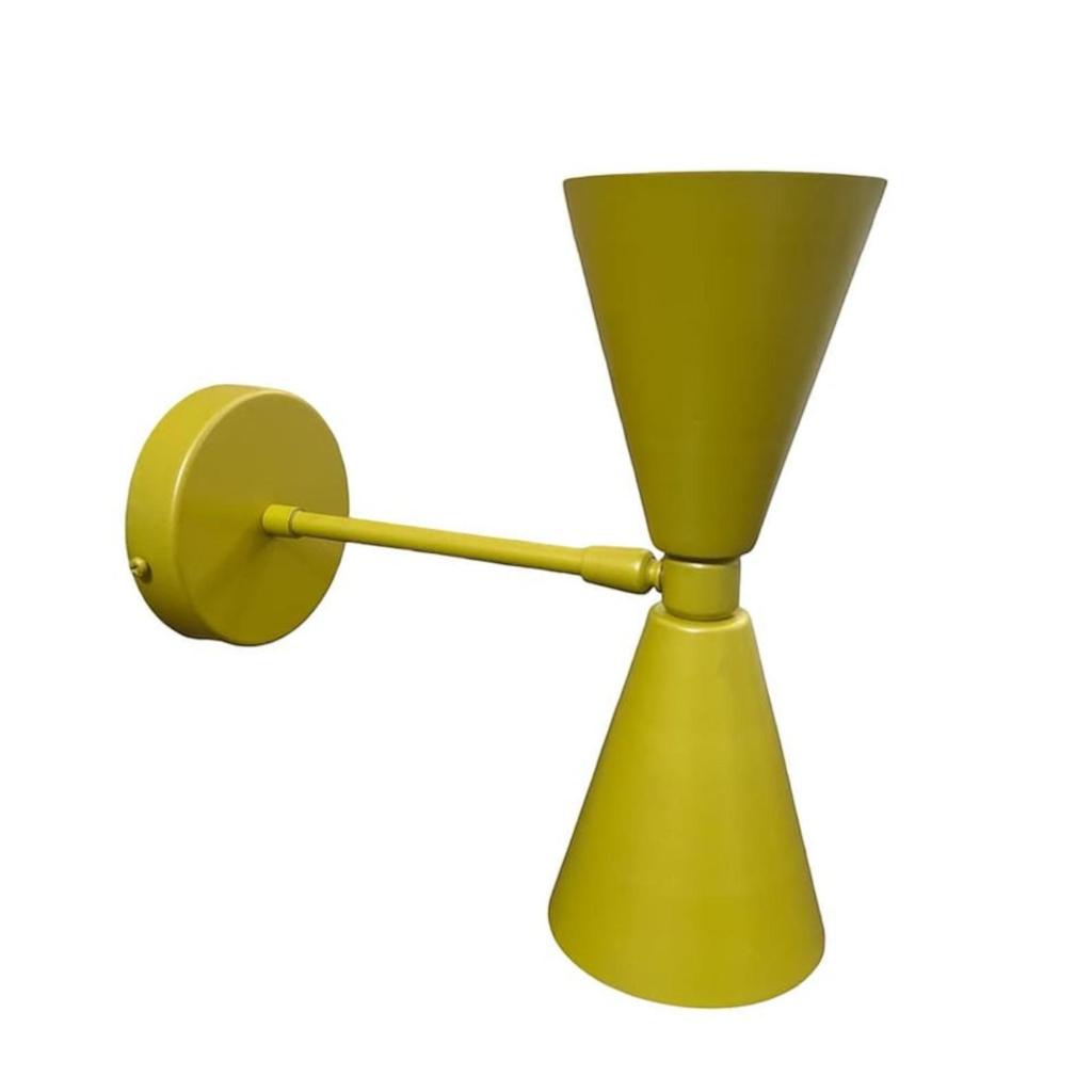 Pair of Brass Double Cone Bowtie Wall Sconce - Mid-Century Modern Diablo Sputnik Vanity Lights - Vintage Inspired Home Decor