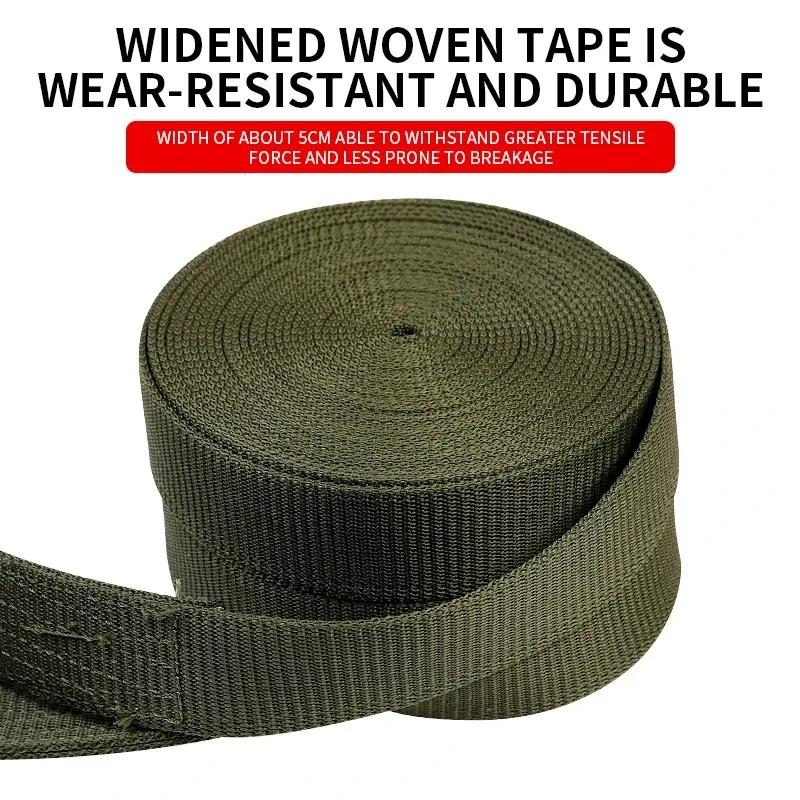 Military Green Truck Rope Tightener Ratchet Cargo Aircraft Strap Car Fixing Thickened Binding Device for Secure Fastening