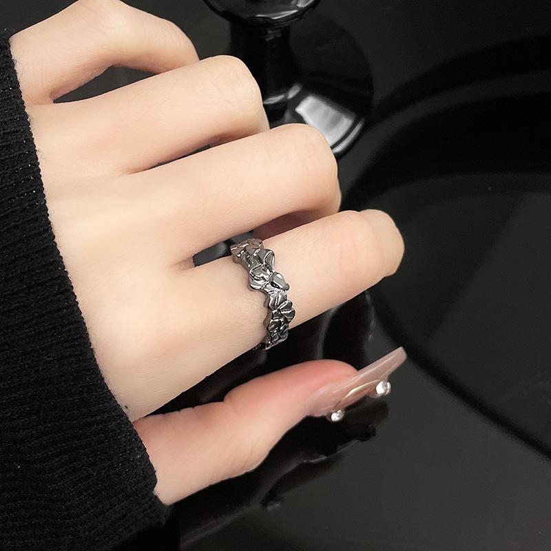 Niche Design Sense, Simple French High-End Sense, Retro Stacked Women'S Ring, Personalized Wind, Dark Wind, Open Ring Women