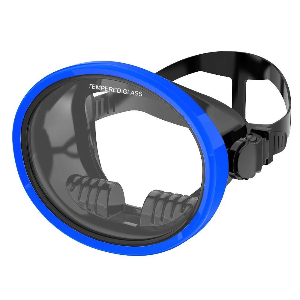 New Classic Oval Diving Mask Silicone Panoramic Spearfishing Mask Tempered Glass Lens Wide View Scuba Goggles Adults2
