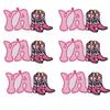 10PCS/lots Pink Western Cowboy Embroidered DIY Iron On Patches For Hats Jackets Jeans Sew Badges Pink Cartoon Embroidery Patch