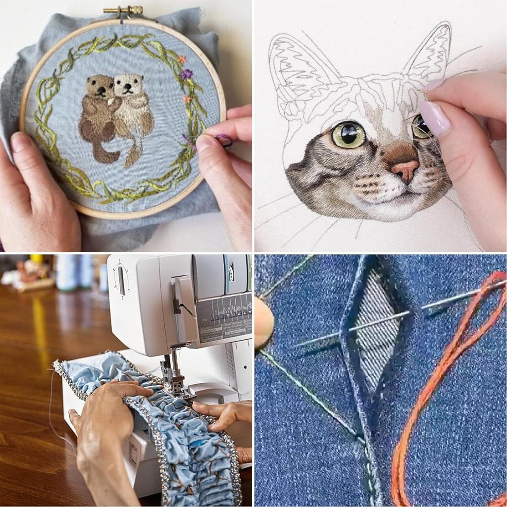 Nähgarn-Set: 10 Farben Nähmaschinengarn auf Spulen und 36 Spulen; Hochwertiger Faden für Overlock-Maschinen, geeignet für die meisten Maschinen