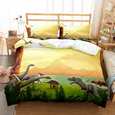 Set Biancheria da Letto Stampa 3D Animale Dinosauro Paesaggio Piumone Lusso Copripiumone Decorazione Tessile per la Casa Taglia Singola Matrimoniale Queen King Ragazzo