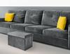 Folding Velvet Pouf DIEGO Graphite VELVET Size XL
