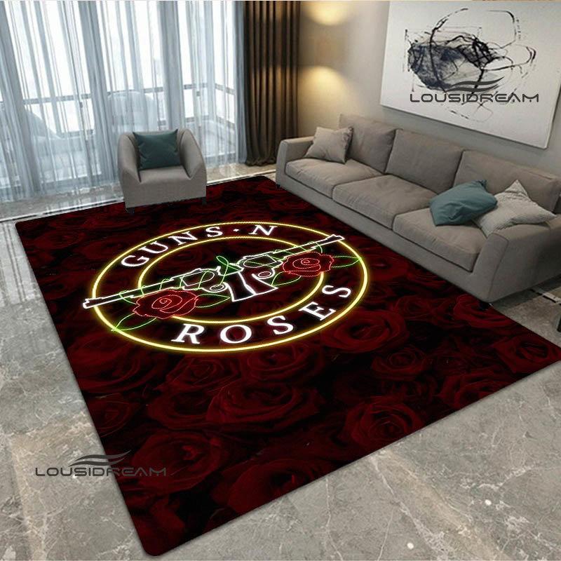 Guns n'roses band retro print carpet fashion home decoration non -slip carpet photography propsmal area rug birthday gift