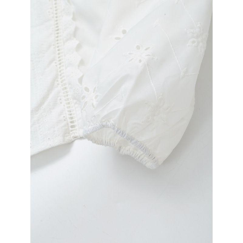 Kaslead Women's Clothing Fashion Casual Cut Out Embroider
