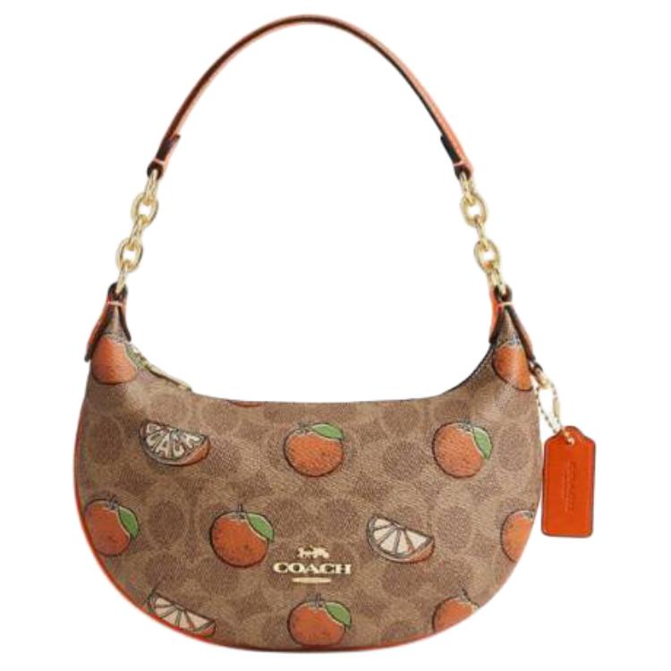 Coach Payton 22 Brand Logo Classic Signature Coated Canvas And Smooth Leather Shoulder Bag Small Women shoulder bag CBA78-IMTAM Basic Set (Bag+Dust Bag)