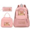 Large Capacity Schoolbag with Shoulder Strap; Student Three-piece Pencil Case Set
