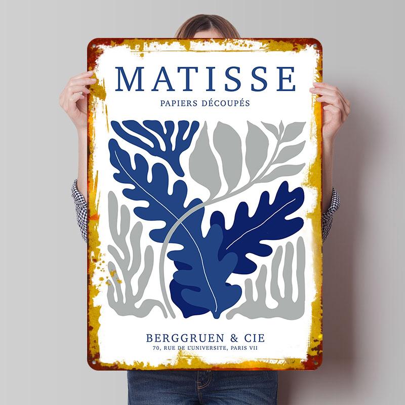 

MATISSE Plantes Et Coraux Metal Poster Customized Wall Art Retro Vintage Tinplate Signs for Decoration Living Room Decor Men 20x30cm（7.8x11.8inch）