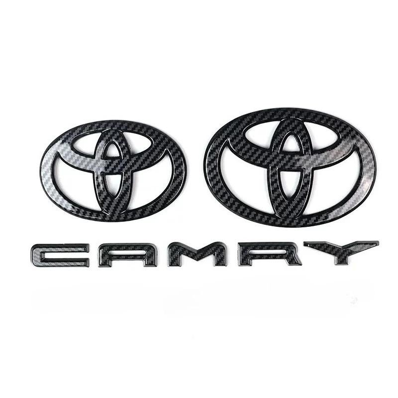 For Toyota Camry XV403pcs/Set Hood Badge Trunk Badge Camry Letters for 2024 2025 9th Generation Toyota Camry OVERLAY Modification Gloss Black