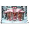 Christmas Candy Shop Background For Photography Winter Snow House Tree Gifts Children Kids Baby Backdrop Decoration Photo Studio