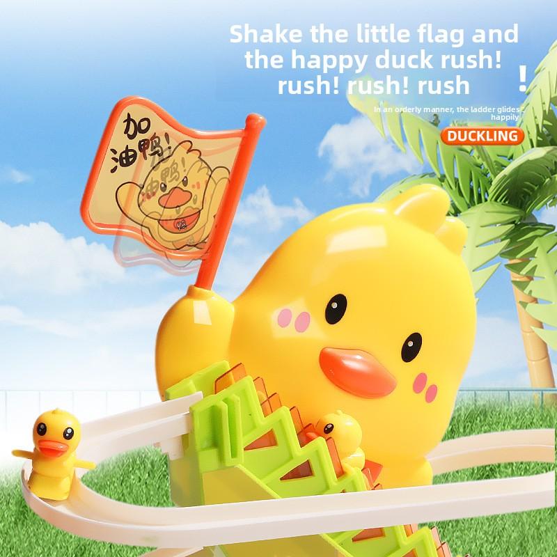 Elektrisches Gelbes Entchen Treppensteigen Spielzeug mit Rutsche für 0 3 Jahre alte Babys