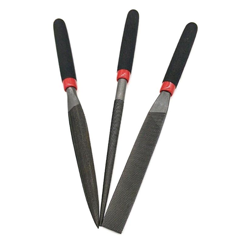 3Pcs Small Steel Files Needle Flat File For Stone Glass Metal Carving Craft Needle Filing Woodworking Hand Tool Sets