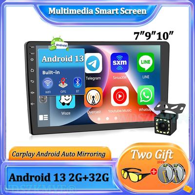 Android13 Car Play 7 9 10 Inch GPS Receiver Player 2G+32G Car Radio Stereo 2 Din Radio Multimedia Player Intelligent Car System
