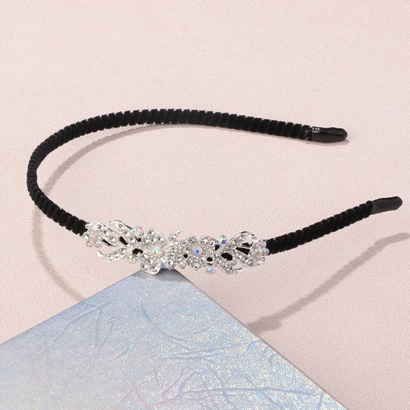 Crystal Alloy Flower Hairband, Anti-slip Headband Hairpin, Bridal Headpiece