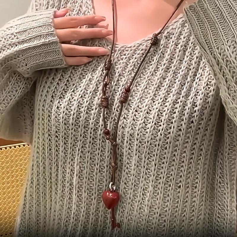 Halskette Bronze Alt Retro Nische Designgefühl Personalisierte Schlüsselbeinkette