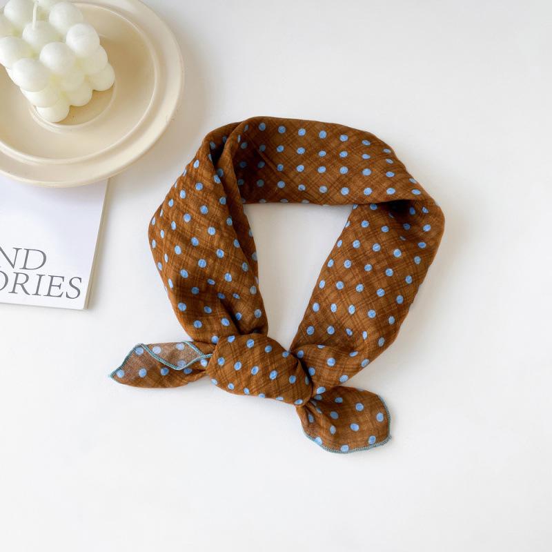 Bavlněný a lněný malý čtvercový šátek Šátek pro ženy na jaro a podzim Léto Korejský styl Foto Móda Všestranný šátek na hlavu Šátek