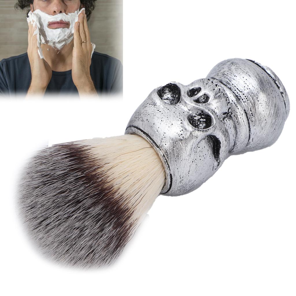 Men s Shaving Brush with Skeleton Shape Handle Facial Beard Cleaning Grooming Shave Tool