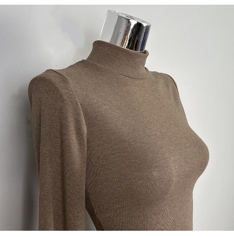 Dongdaemun Elegant Pleated Bodycon Long-Sleeve Dress - Sexy Slim-Fit for Women