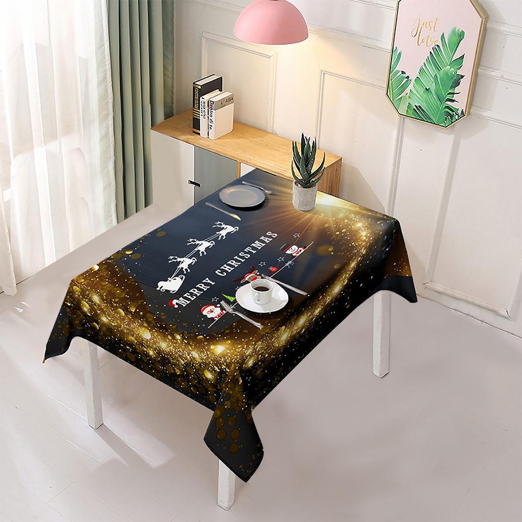 Weihnachts-Tischdecke, bedruckt, rechteckig, Tischdecken-Set, Urlaub, Party, Heimdekoration