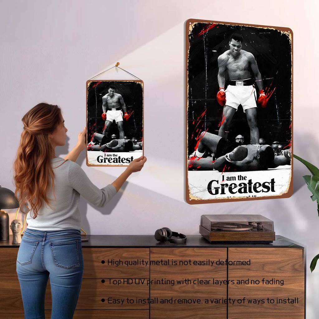 Muhammad Ali Bokser Metalowe Plakaty Dekoracyjne do Dekoracji Pokoju Niestandardowe Bokserskie Metalowe Tabliczki Cyny do Dekoracji Ściennej Retro Dom Mężczyźni