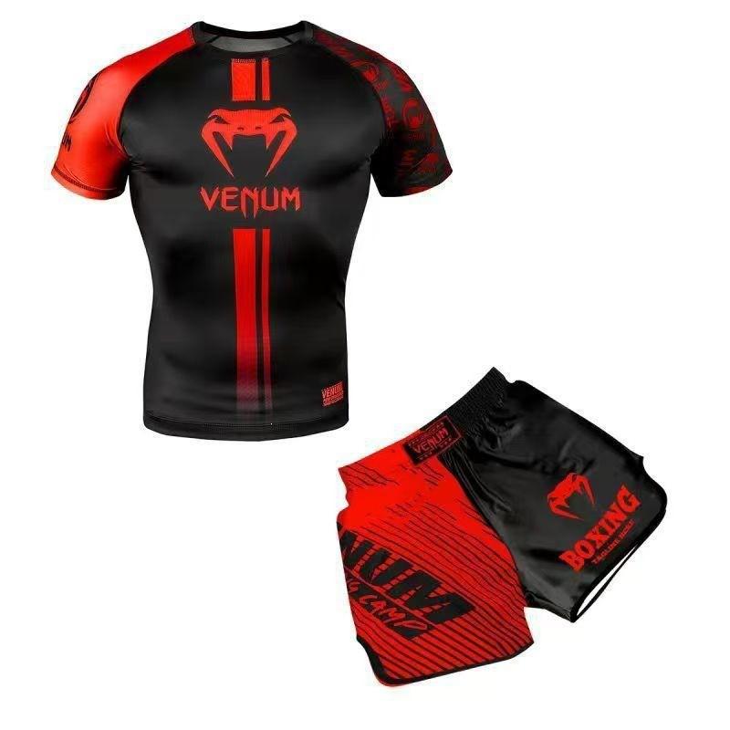 MMA Trainingsshorts Set Herren Damen - Schnelltrocknend Boxen Muay Thai Kampfsportbekleidung Fitnessstudio Fitness