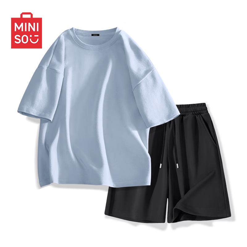 MINISO Men's Summer Cotton T-Shirt and Shorts Set