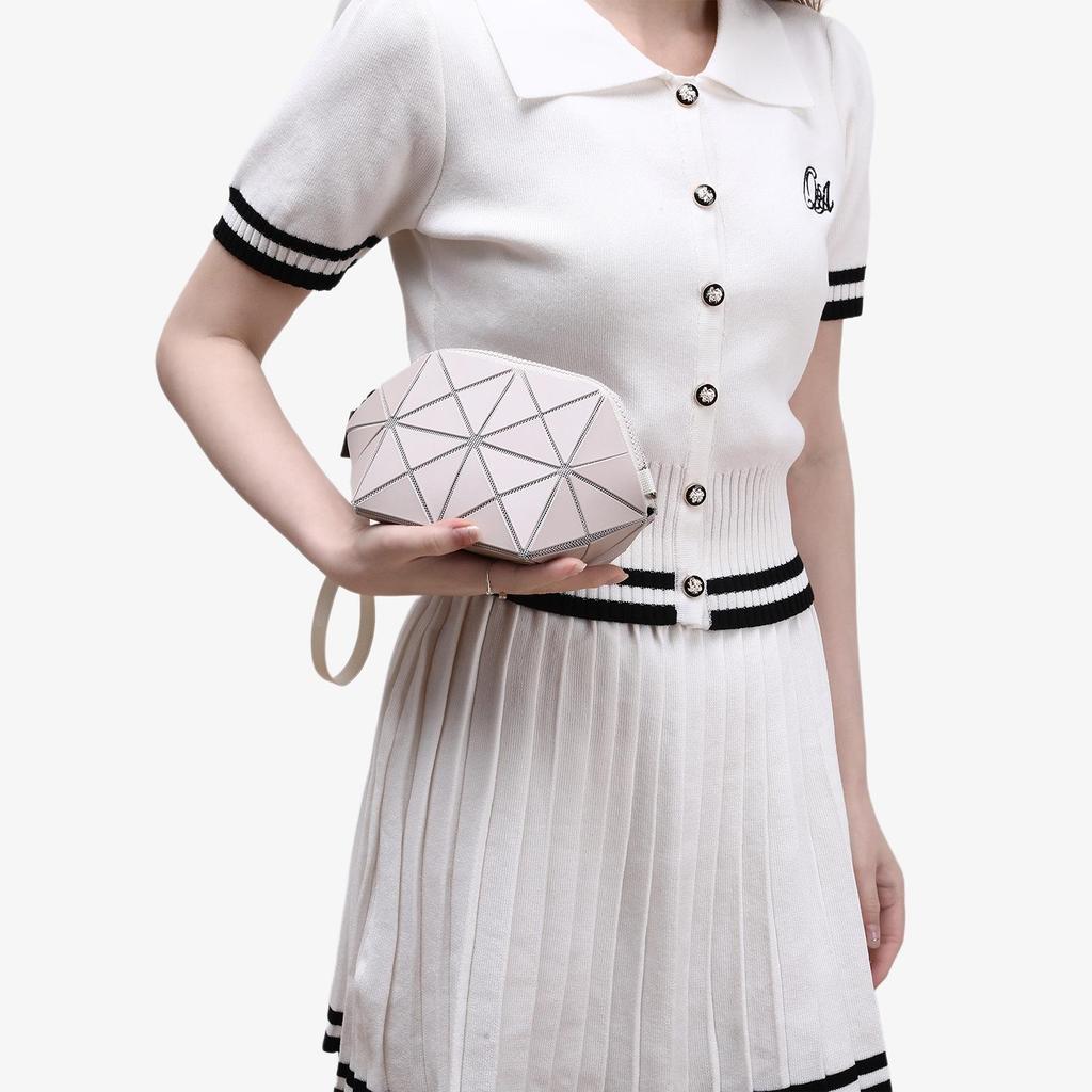 2025 Geometric Diamond Lattice Crossbody Shell Bag with Coin Purse