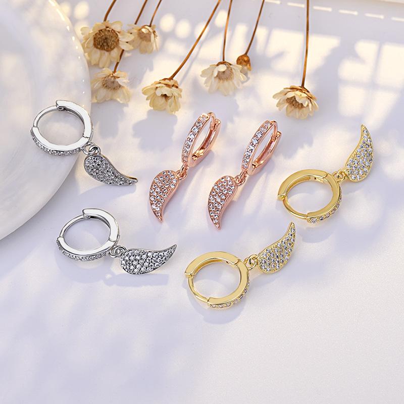 BELLA BOX Pure Silver Gold-plated Vacation Style Earrings With A Light Luxury And High-end Feel, Slightly Inlaid Zircon Ear Buckles