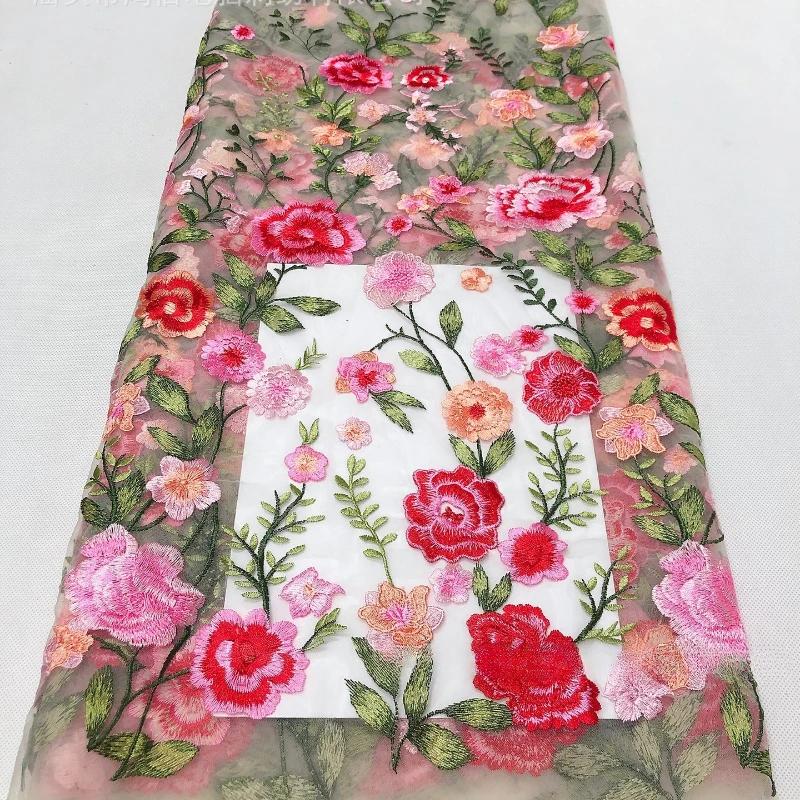 1/3/5yards Seven Colors High Density Embroidered Fabric for DIY Sewing Dress Available Fashionable Style Clothing Accessories