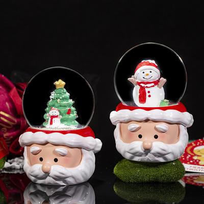 Christmas 3D Crystal Ball Decoration Resin Crystal Ball with Snowflake Glass Ball Thanksgiving Gift Holiday Decoration