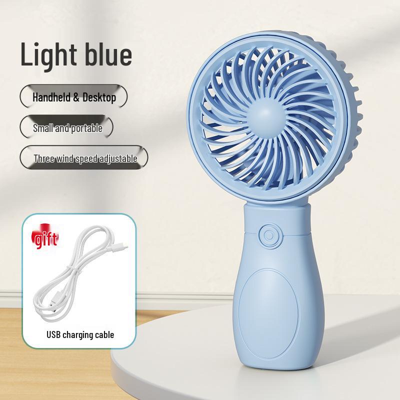 Tragbarer Mini-USB-Akku-Handventilator mit Schreibtischständer - Geschenk für Studenten